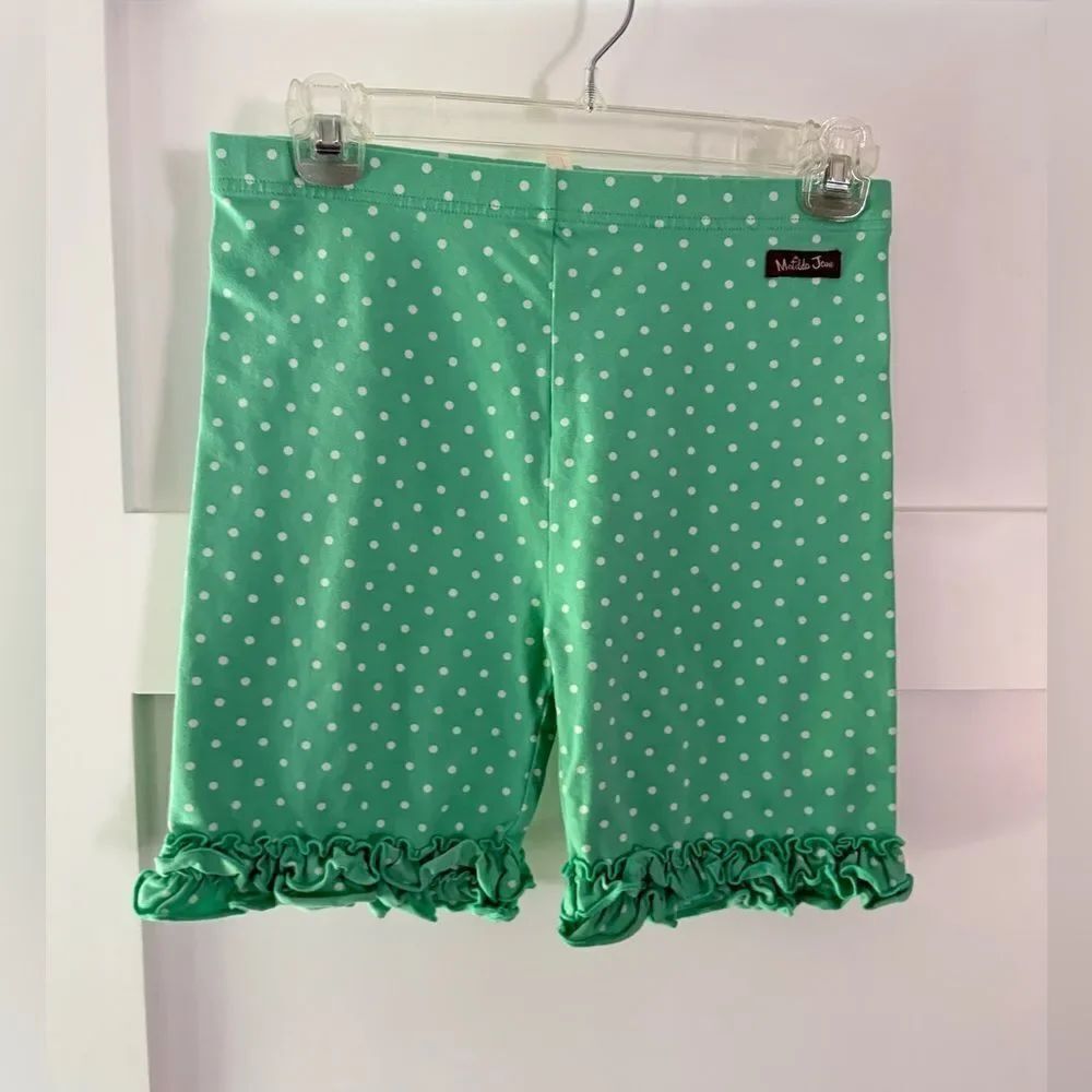 New Matilda Jane Green and white polka dot Ruffle Trim Shorts